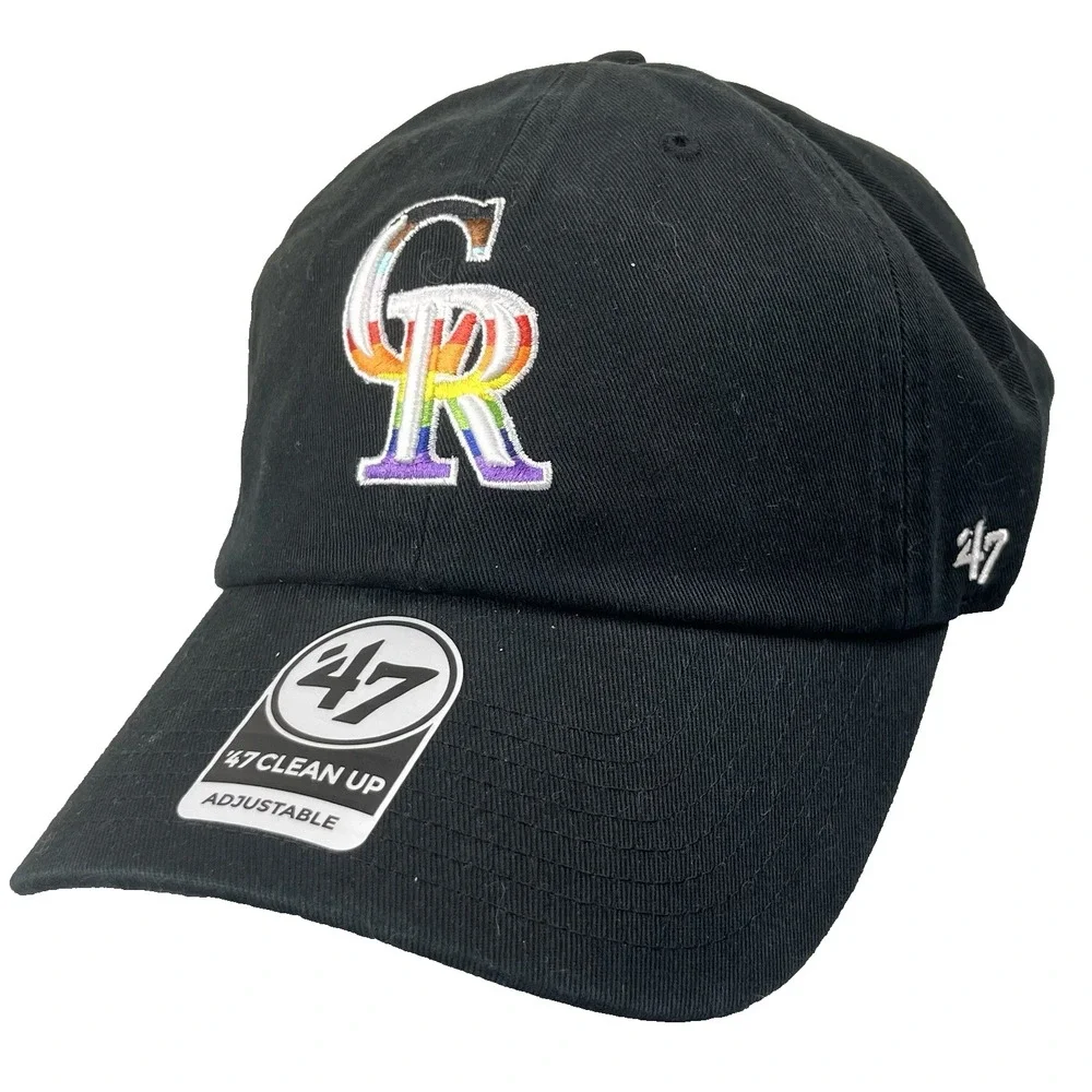 Colorado Rockies 47 Brand Hat Cap Strap Back MLB Baseball Pride Rainbow‎ NEW